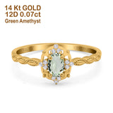 14K Gold 0.5ct Oval Vintage Floral 6mmx4mm G SI Diamond Engagement Wedding Ring