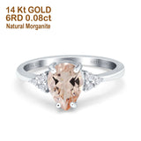 14K Gold 1.33ct Teardrop Pear 8mmx6mm G SI Diamond Engagement Wedding Ring