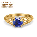 14K Gold 1.11ct Round Art Deco Filigree 6.5mm G SI Diamond Engagement Wedding Ring