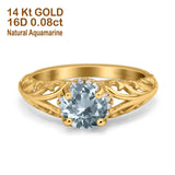 14K Gold 1.11ct Round Art Deco Filigree 6.5mm G SI Diamond Engagement Wedding Ring