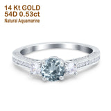 14K Gold 1.37ct Round Three Stone Vintage 6mm G SI Diamond Engagement Wedding Ring
