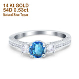 14K Gold 1.37ct Round Three Stone Vintage 6mm G SI Diamond Engagement Wedding Ring