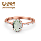 14K Gold 1.41ct Oval 8mmx6mm Fashion Accent G SI Diamond Engagement Wedding Ring