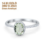 14K Gold 1.41ct Oval 8mmx6mm Fashion Accent G SI Diamond Engagement Wedding Ring