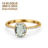 14K Gold 1.41ct Oval 8mmx6mm Fashion Accent G SI Diamond Engagement Wedding Ring