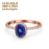 14K Gold 1.41ct Oval 8mmx6mm Fashion Accent G SI Diamond Engagement Wedding Ring