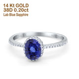 14K Gold 1.41ct Oval 8mmx6mm Fashion Accent G SI Diamond Engagement Wedding Ring
