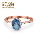 14K Gold 1.41ct Oval 8mmx6mm Fashion Accent G SI Diamond Engagement Wedding Ring