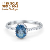 14K Gold 1.41ct Oval 8mmx6mm Fashion Accent G SI Diamond Engagement Wedding Ring