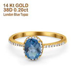 14K Gold 1.41ct Oval 8mmx6mm Fashion Accent G SI Diamond Engagement Wedding Ring