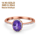 14K Gold 1.41ct Oval 8mmx6mm Fashion Accent G SI Diamond Engagement Wedding Ring