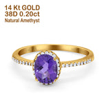 14K Gold 1.41ct Oval 8mmx6mm Fashion Accent G SI Diamond Engagement Wedding Ring