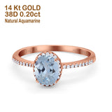 14K Gold 1.41ct Oval 8mmx6mm Fashion Accent G SI Diamond Engagement Wedding Ring