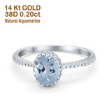 14K Gold 1.41ct Oval 8mmx6mm Fashion Accent G SI Diamond Engagement Wedding Ring
