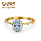 14K Gold 1.41ct Oval 8mmx6mm Fashion Accent G SI Diamond Engagement Wedding Ring