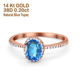 14K Gold 1.41ct Oval 8mmx6mm Fashion Accent G SI Diamond Engagement Wedding Ring