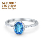 14K Gold 1.41ct Oval 8mmx6mm Fashion Accent G SI Diamond Engagement Wedding Ring