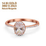 14K Gold 1.41ct Oval 8mmx6mm Fashion Accent G SI Diamond Engagement Wedding Ring
