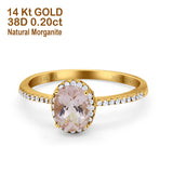 14K Gold 1.41ct Oval 8mmx6mm Fashion Accent G SI Diamond Engagement Wedding Ring