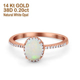 14K Gold 1.41ct Oval 8mmx6mm Fashion Accent G SI Diamond Engagement Wedding Ring