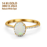 14K Gold 1.41ct Oval 8mmx6mm Fashion Accent G SI Diamond Engagement Wedding Ring