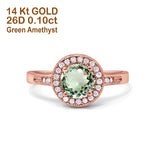 14K Gold 0.94ct Round Art Deco 6mm G SI Diamond Engagement Wedding Ring