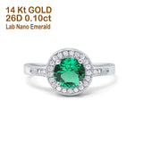 14K Gold 0.94ct Round Art Deco 6mm G SI Diamond Engagement Wedding Ring