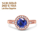 14K Gold 0.94ct Round Art Deco 6mm G SI Diamond Engagement Wedding Ring