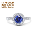 14K Gold 0.94ct Round Art Deco 6mm G SI Diamond Engagement Wedding Ring