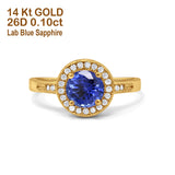 14K Gold 0.94ct Round Art Deco 6mm G SI Diamond Engagement Wedding Ring