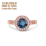 14K Gold 0.94ct Round Art Deco 6mm G SI Diamond Engagement Wedding Ring