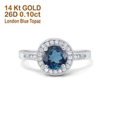 14K Gold 0.94ct Round Art Deco 6mm G SI Diamond Engagement Wedding Ring
