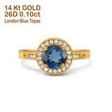 14K Gold 0.94ct Round Art Deco 6mm G SI Diamond Engagement Wedding Ring