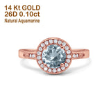 14K Gold 0.94ct Round Art Deco 6mm G SI Diamond Engagement Wedding Ring