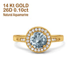 14K Gold 0.94ct Round Art Deco 6mm G SI Diamond Engagement Wedding Ring
