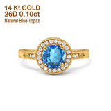 14K Gold 0.94ct Round Art Deco 6mm G SI Diamond Engagement Wedding Ring