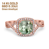 14K Gold 2.37ct Cushion Infinity Shank 8mm G SI Diamond Engagement Wedding Ring