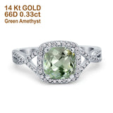 14K Gold 2.37ct Cushion Infinity Shank 8mm G SI Diamond Engagement Wedding Ring