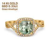 14K Gold 2.37ct Cushion Infinity Shank 8mm G SI Diamond Engagement Wedding Ring