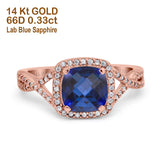 14K Gold 2.37ct Cushion Infinity Shank 8mm G SI Diamond Engagement Wedding Ring