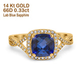 14K Gold 2.37ct Cushion Infinity Shank 8mm G SI Diamond Engagement Wedding Ring