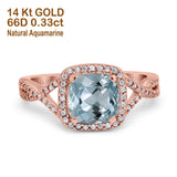 14K Gold 2.37ct Cushion Infinity Shank 8mm G SI Diamond Engagement Wedding Ring