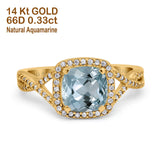 14K Gold 2.37ct Cushion Infinity Shank 8mm G SI Diamond Engagement Wedding Ring