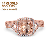 14K Gold 2.37ct Cushion Infinity Shank 8mm G SI Diamond Engagement Wedding Ring