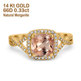 14K Gold 2.37ct Cushion Infinity Shank 8mm G SI Diamond Engagement Wedding Ring