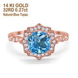 14K Gold 2.31ct Cushion 8mm Halo G SI Diamond Engagement Wedding Ring