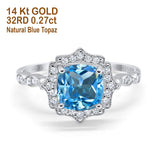 14K Gold 2.31ct Cushion 8mm Halo G SI Diamond Engagement Wedding Ring