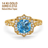 14K Gold 2.31ct Cushion 8mm Halo G SI Diamond Engagement Wedding Ring
