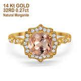 14K Gold 2.31ct Cushion 8mm Halo G SI Diamond Engagement Wedding Ring