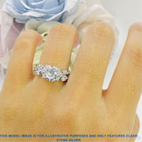 Round Infinity Marquise Vintage Style Floral Ring Natural Moonstone 925 Sterling Silver